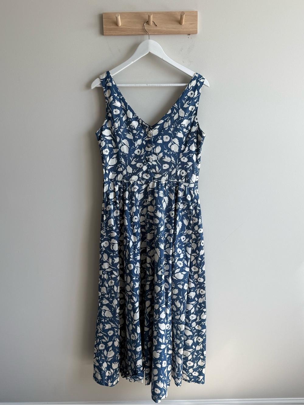 Vintage Laura Ashley blue floral 100% cotton made in Great Britain dress US 12